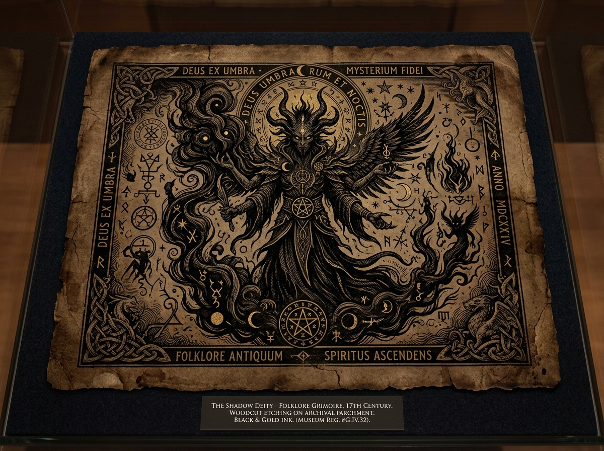 Antique illustration of supernatural entities